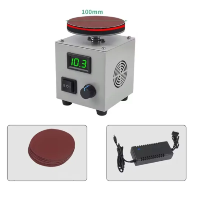 150W Mini Electric 4" Disc Sander Multi-function Polishing Grinder Adjustable Speed Surface Polisher Machine With LCD Display