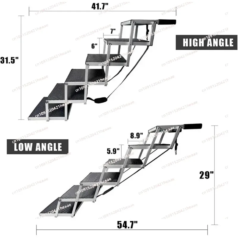 Suitable for 5/6 Steps Dog Ramp Pet Step Stairs with Nonslip Aluminum Fram Cat Dog Ladder for
