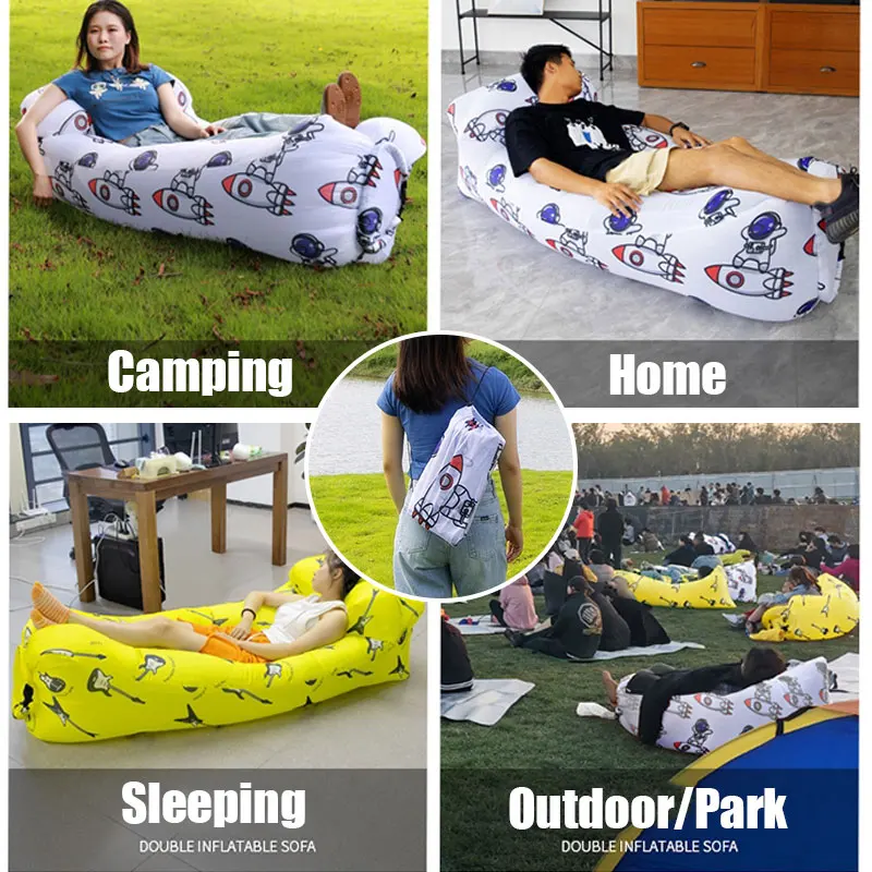 Outdoor Picnic Light Inflatable Sofa, Beach Bag, Camping Deck Chair, Portable Sofa, 200kg Load, Indoor