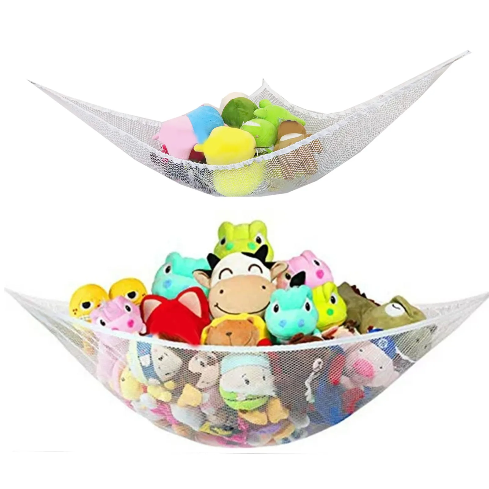 Mesh Net Toy Hammock Corner Stuffed Animals Kids Baby Hanging Storage Organizer