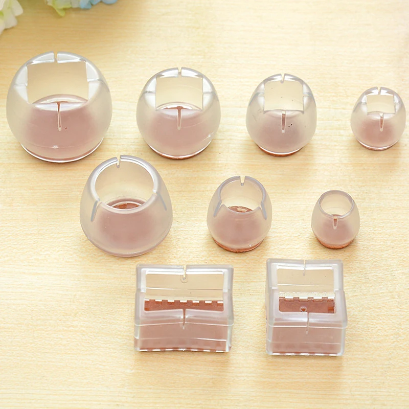 4pcs Furniture Table Feet sofa Pads Protection rubber Non-slip Thicken PVC Wear-resistant Chair Leg Caps Wood Floor Protectors