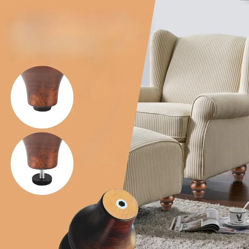 4pcs 15cm European Style Furniture Leg Solid Wood Sofa Legs Replacement Feet Fittings Coffee Table TV Cabinet Wooden Legs
