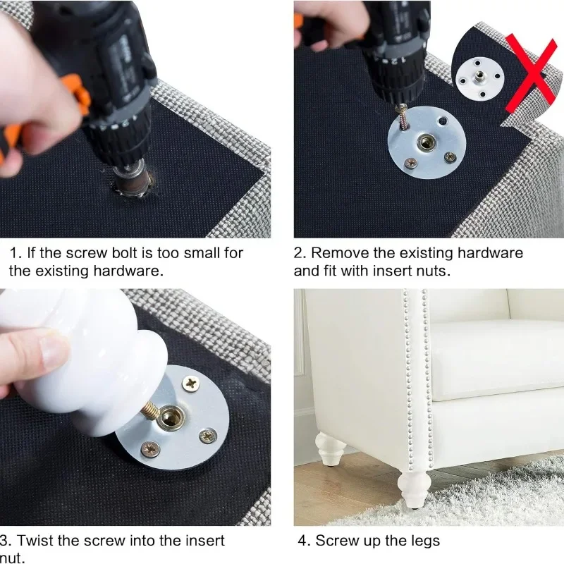 4pcs 15cm European Style Furniture Leg Solid Wood Sofa Legs Replacement Feet Fittings Coffee Table TV Cabinet Wooden Legs