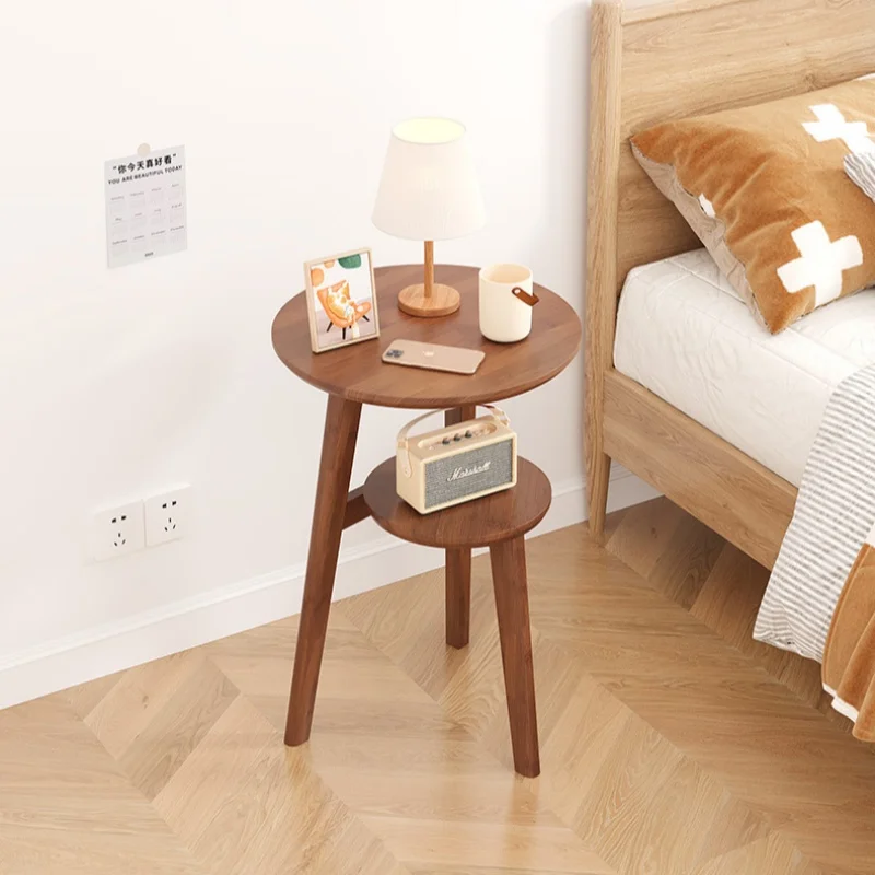Modern Bedside Cabinets Coffee Table Solid Wood Side Table Movable Living Room Small Coffee Table Home Furniture New