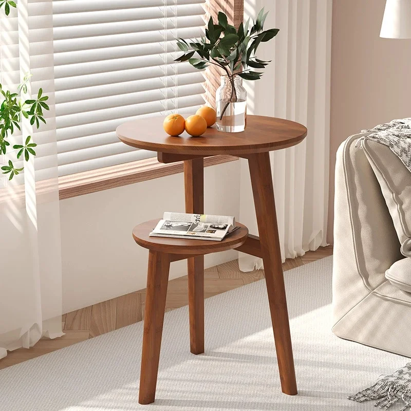 Modern Bedside Cabinets Coffee Table Solid Wood Side Table Movable Living Room Small Coffee Table Home Furniture New