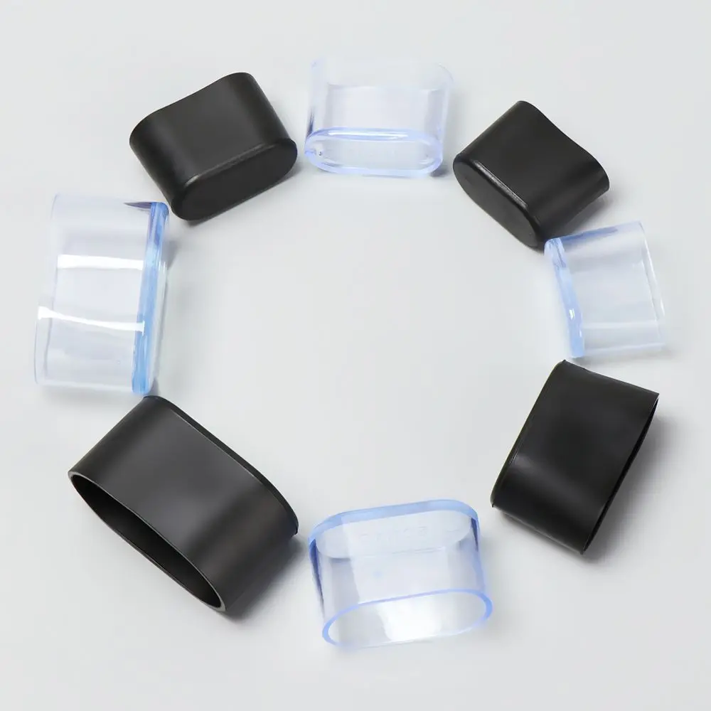 4Pcs New Oval Shape Chair Leg Caps Furniture Feet Silicone Pads Non-Slip Covers Floor Protectors Cups Socks Furniture Accessory