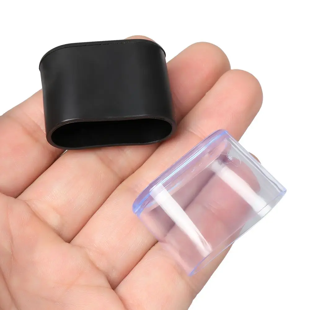4Pcs New Oval Shape Chair Leg Caps Furniture Feet Silicone Pads Non-Slip Covers Floor Protectors Cups Socks Furniture Accessory