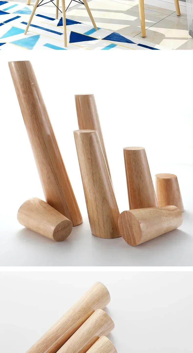 4Pcs Wooden Furniture Legs Tapered Feet Stool Sofa Table Computer Desk Furniture Legs Furniture Accessories Replacement Feet