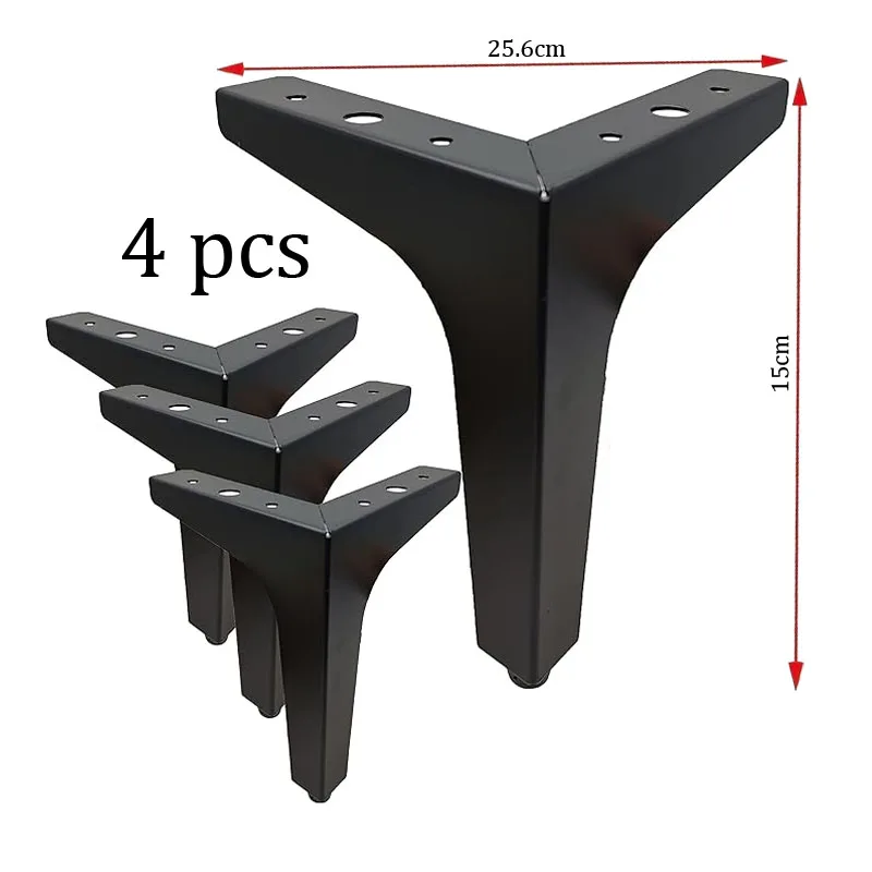 4Pcs Modern Triangle Metal Sofa Legs DIY Replacement Furniture Feet, Universal Cabinet Couch Chair Support Leg Hardware Accessor