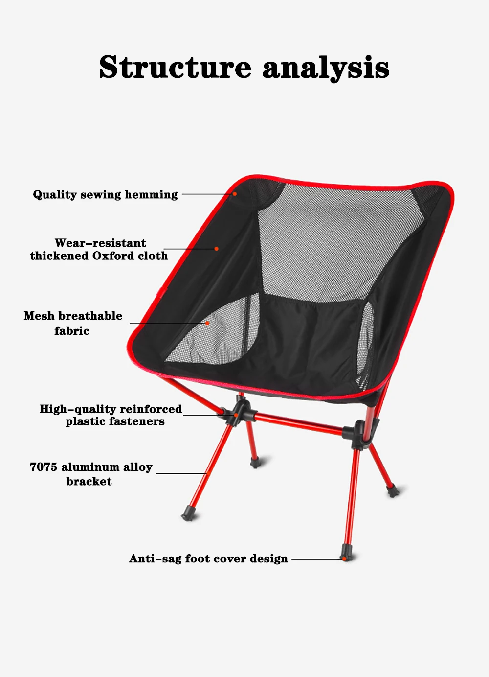 Detachable Portable Folding Moon Chair Outdoor Camping Chairs Beach Fishing Chair Ultralight Travel Hiking Picnic Seat Tools