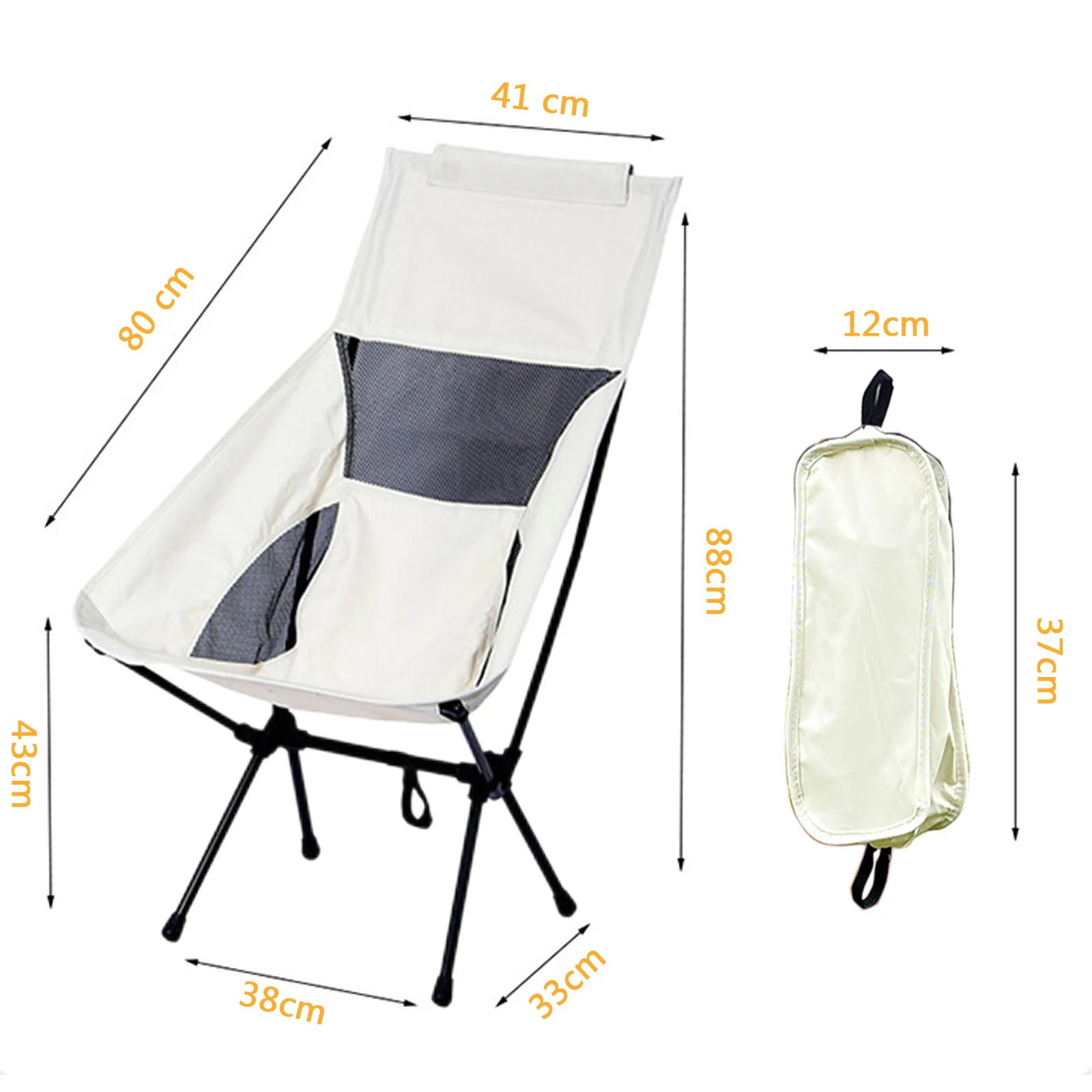 Detachable Portable Folding Moon Chair Outdoor Camping Chairs Beach Fishing Chair Ultralight Travel Hiking Picnic Seat Tools