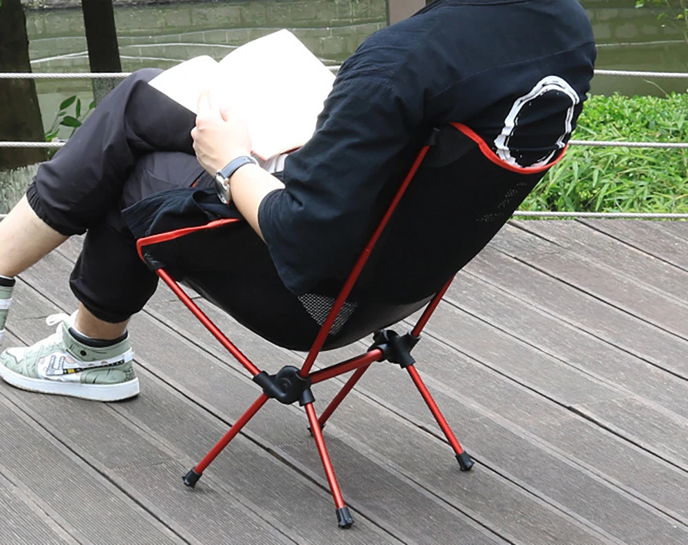 Detachable Portable Folding Moon Chair Outdoor Camping Chairs Beach Fishing Chair Ultralight Travel Hiking Picnic Seat Tools