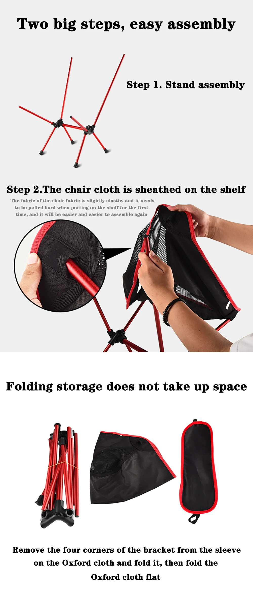 Detachable Portable Folding Moon Chair Outdoor Camping Chairs Beach Fishing Chair Ultralight Travel Hiking Picnic Seat Tools