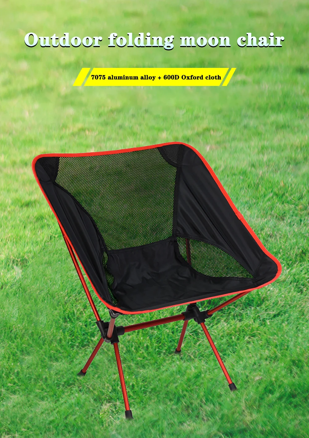 Detachable Portable Folding Moon Chair Outdoor Camping Chairs Beach Fishing Chair Ultralight Travel Hiking Picnic Seat Tools