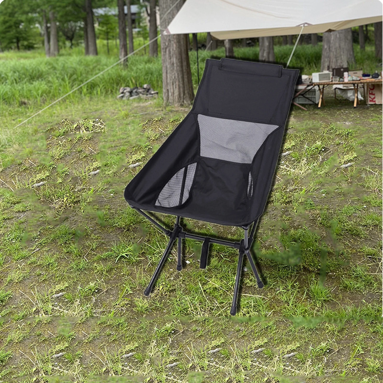 Detachable Portable Folding Moon Chair Outdoor Camping Chairs Beach Fishing Chair Ultralight Travel Hiking Picnic Seat Tools