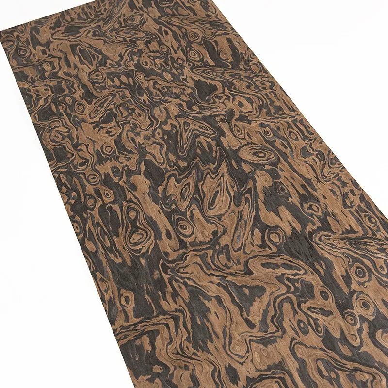 58x250cm Black Walnut Burl Wild Grain Engineered Veneer for Furniture DIY Crafts Car Interiors Speaker Decorative Surface Sheets