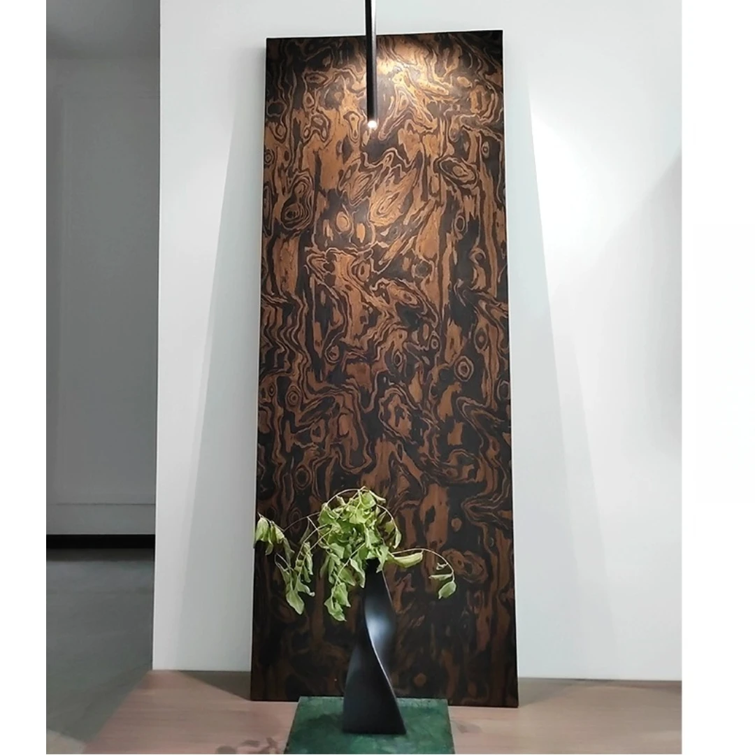 58x250cm Black Walnut Burl Wild Grain Engineered Veneer for Furniture DIY Crafts Car Interiors Speaker Decorative Surface Sheets