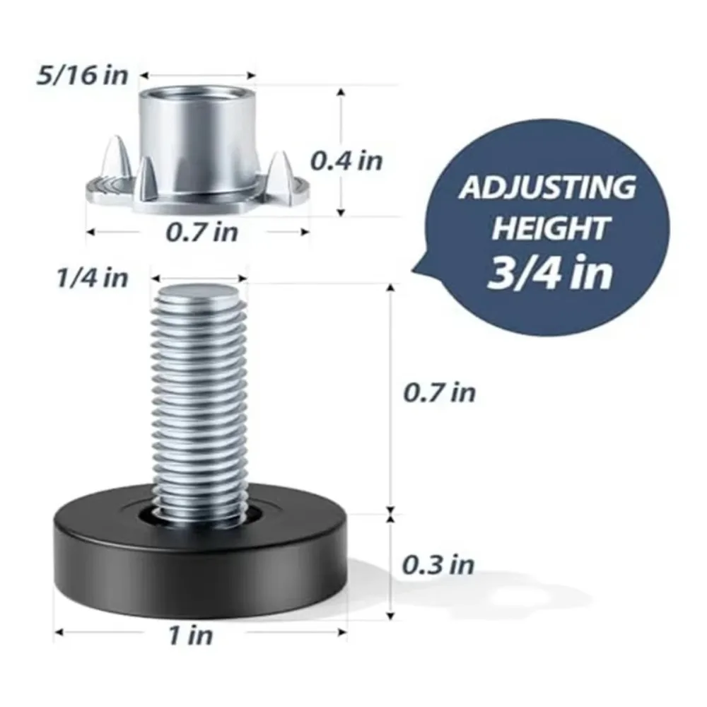 8PCS Gifts Adjustable Furniture Leveling Feet Furniture Levelers Hardware Tools Leg Levelers Table Feet Screw on Glide Leveler