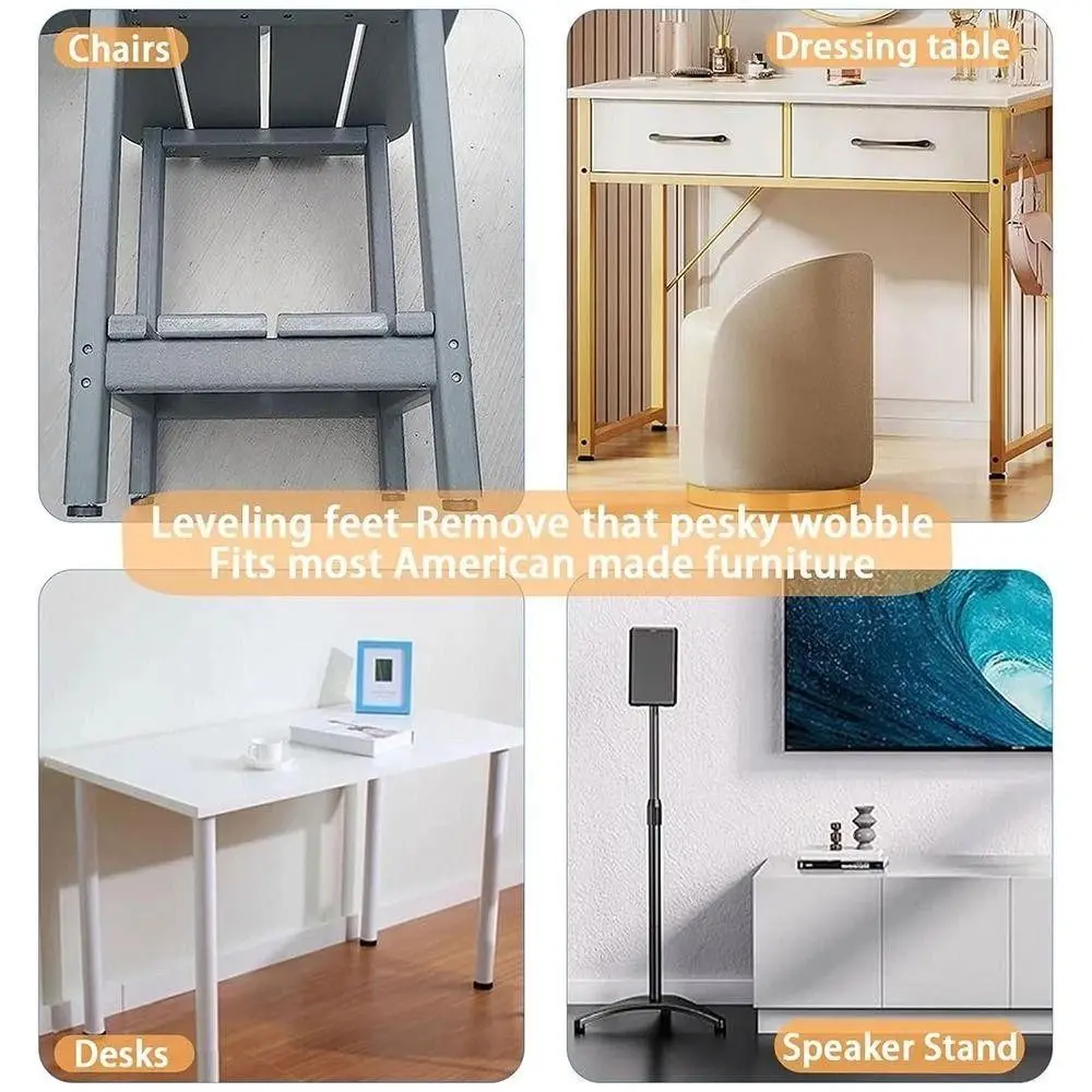 8PCS Gifts Adjustable Furniture Leveling Feet Furniture Levelers Hardware Tools Leg Levelers Table Feet Screw on Glide Leveler