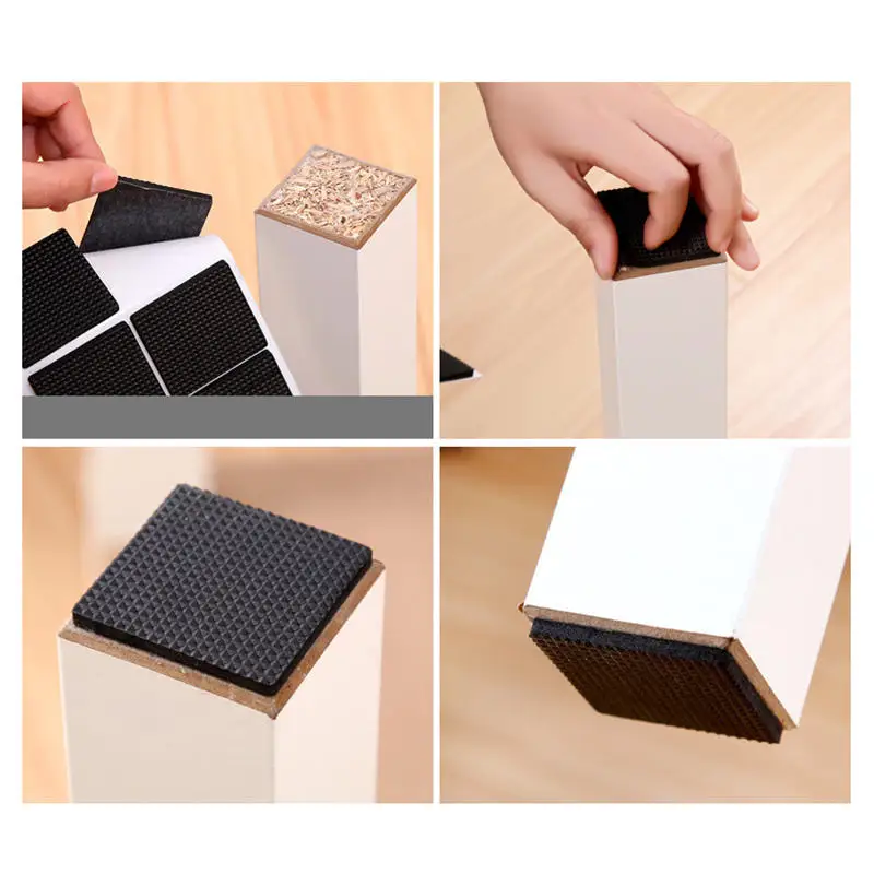 12/30/48pcs Furniture Pads, Adhesive Rubber DIY Furniture Feet Pad, Table Legs Stools, Chairs Mats, Table And Chair Foot Protec
