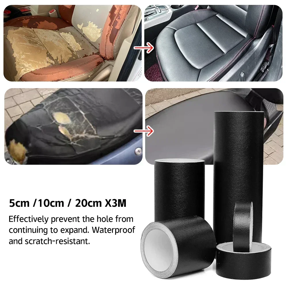 Leather Repair Tape Self Adhesive Waterproof DIY PU Leather Patches for Furniture Cushion Chair Sofa Car Seat Scooter Motorcycle