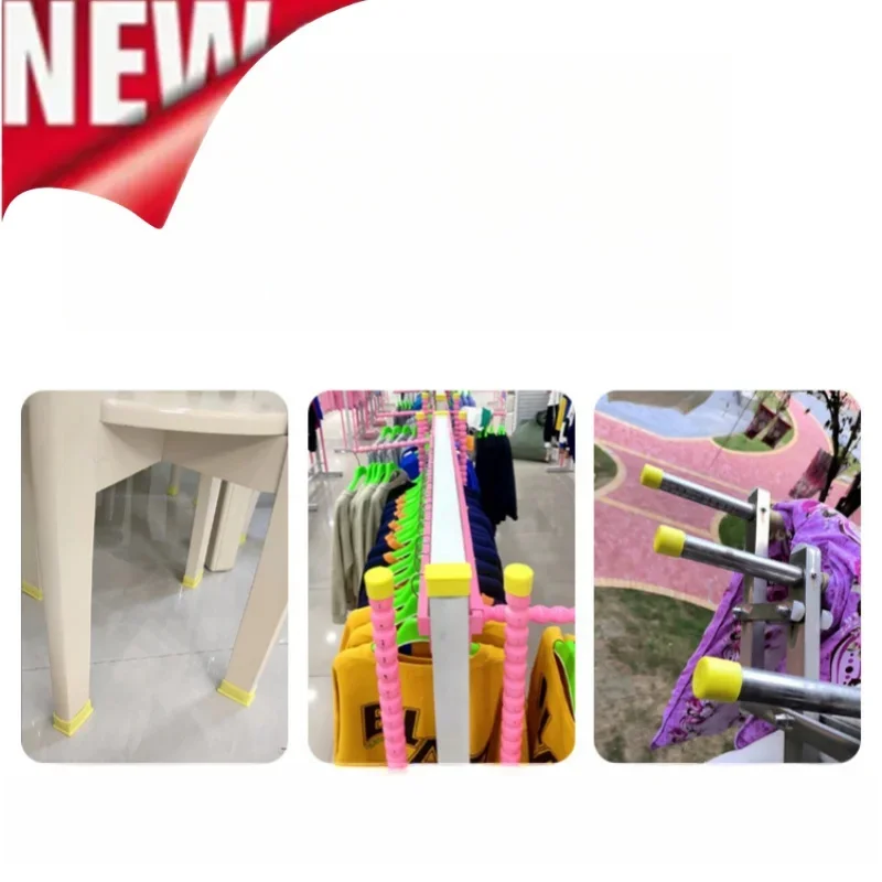 New 4pcs Yellow Square Tube And Round Tube Foot Pads/Pvc Soft Rubber Table And Chair Legs Anti Slip And Silent Protective Caps