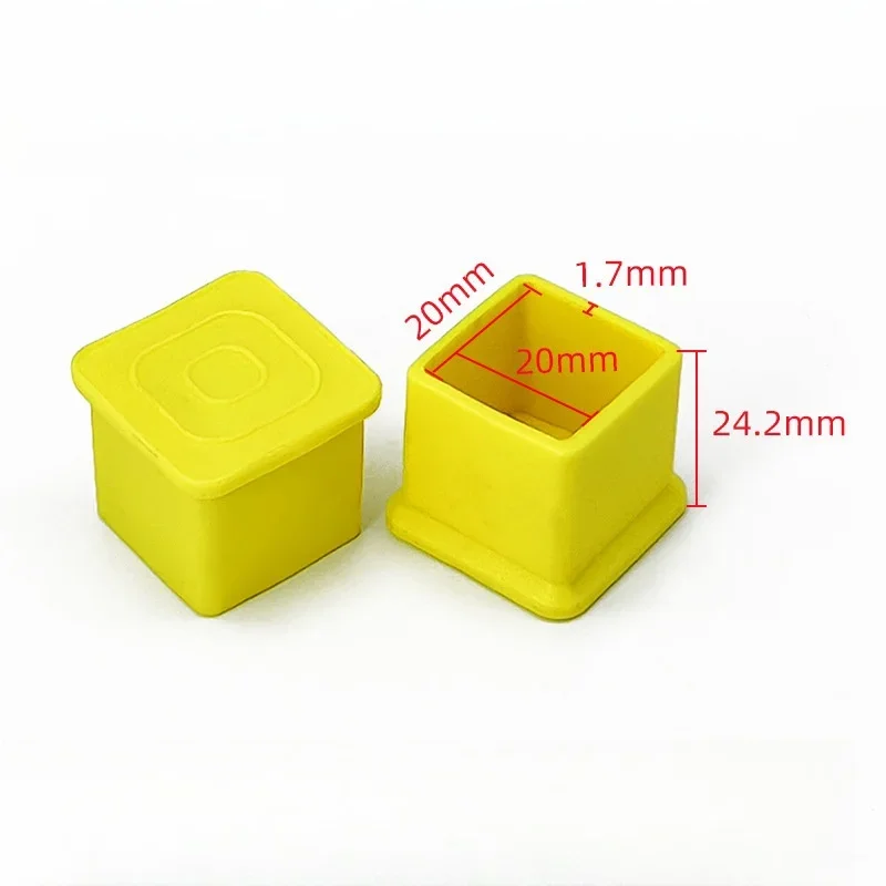 New 4pcs Yellow Square Tube And Round Tube Foot Pads/Pvc Soft Rubber Table And Chair Legs Anti Slip And Silent Protective Caps