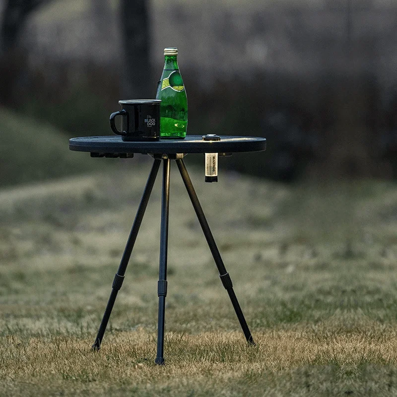 Portable Picnic Camping Table Adjustable Small Round Table Outdoor Plastic Folding Table Lightweight Coffee Table