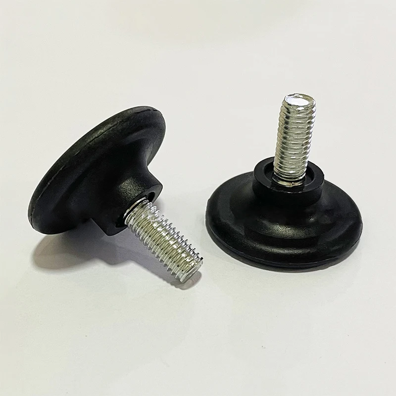 4Pcs Black White Iron Plastic Furniture Table Chair Sofa Leg Feet Adjustable Leveler Glide Slide Pad M6 M8