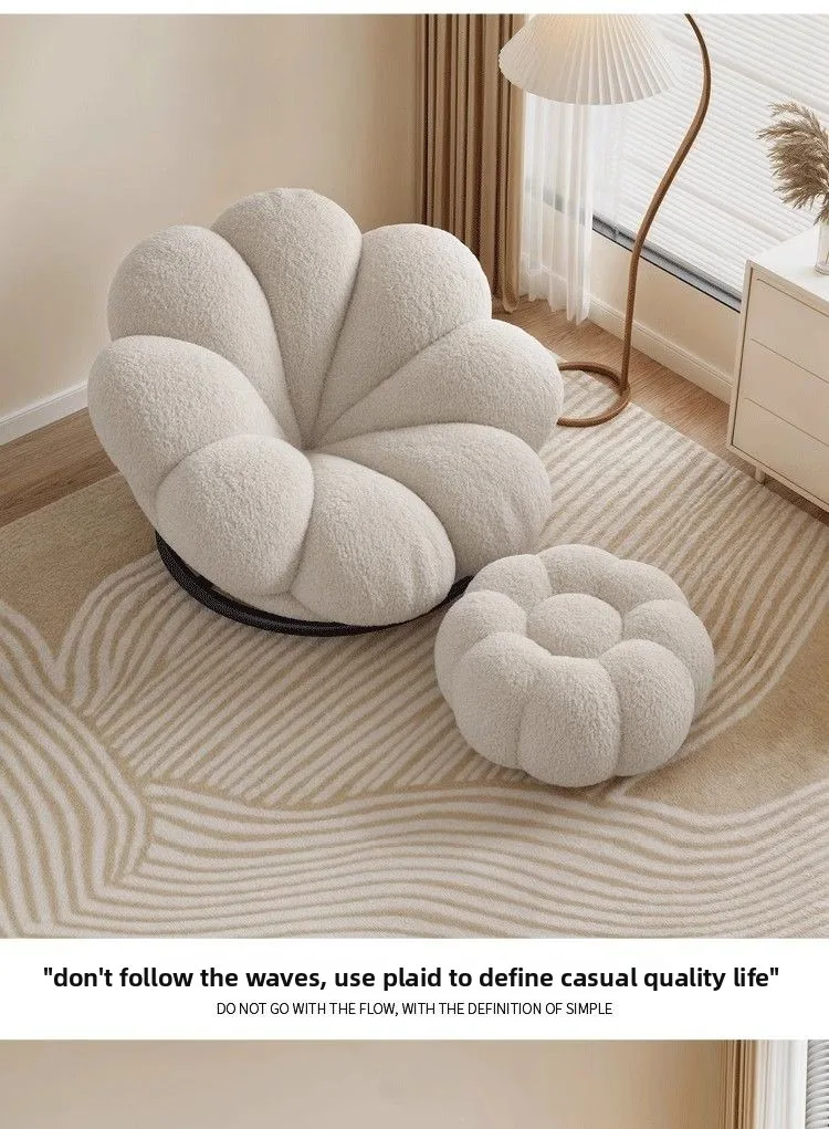 Flowers, Petals, Lazy, Sofa, Balcony, Cream Wind, Bedroom, Balcony, Sofa Chair 360 Degree Rotation, Chair Living Room Recliner