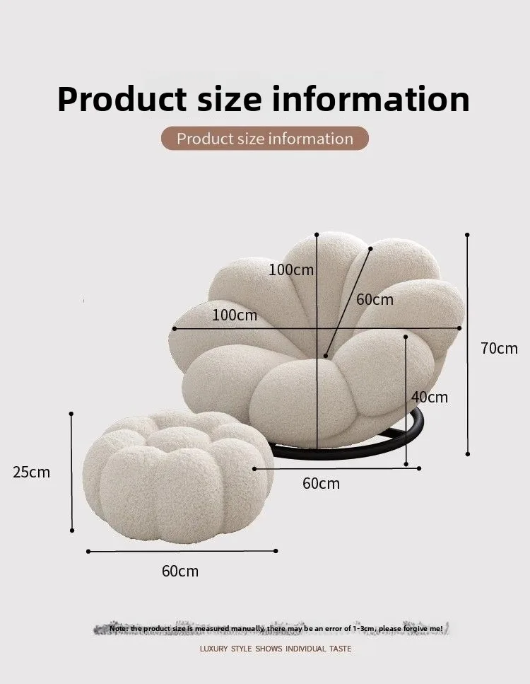 Flowers, Petals, Lazy, Sofa, Balcony, Cream Wind, Bedroom, Balcony, Sofa Chair 360 Degree Rotation, Chair Living Room Recliner