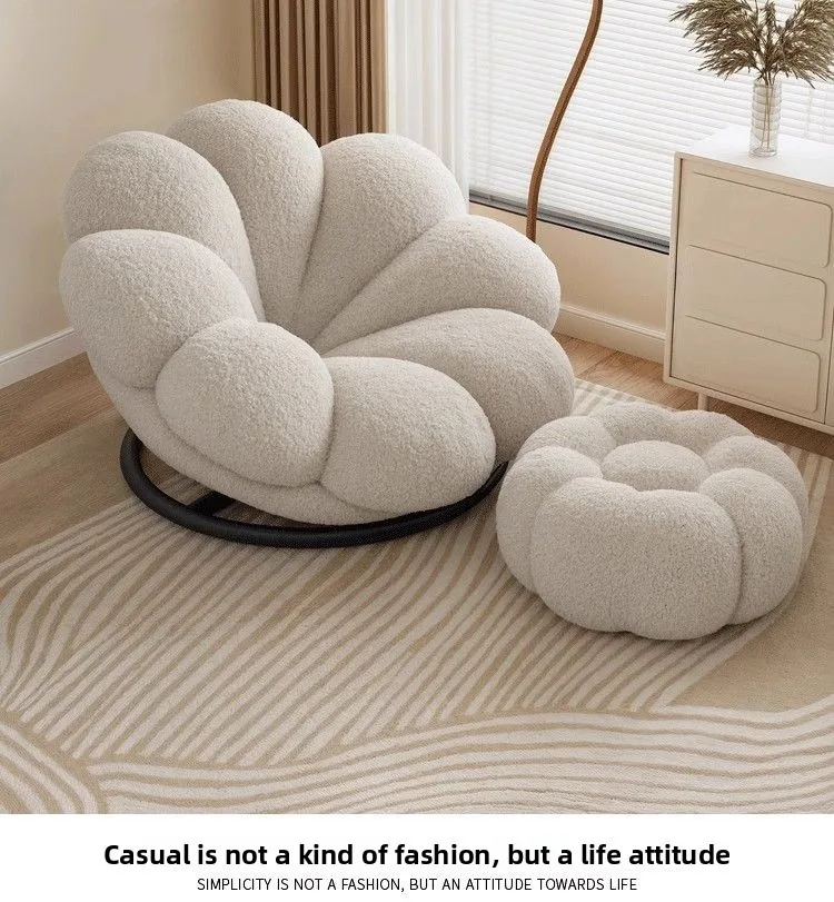 Flowers, Petals, Lazy, Sofa, Balcony, Cream Wind, Bedroom, Balcony, Sofa Chair 360 Degree Rotation, Chair Living Room Recliner