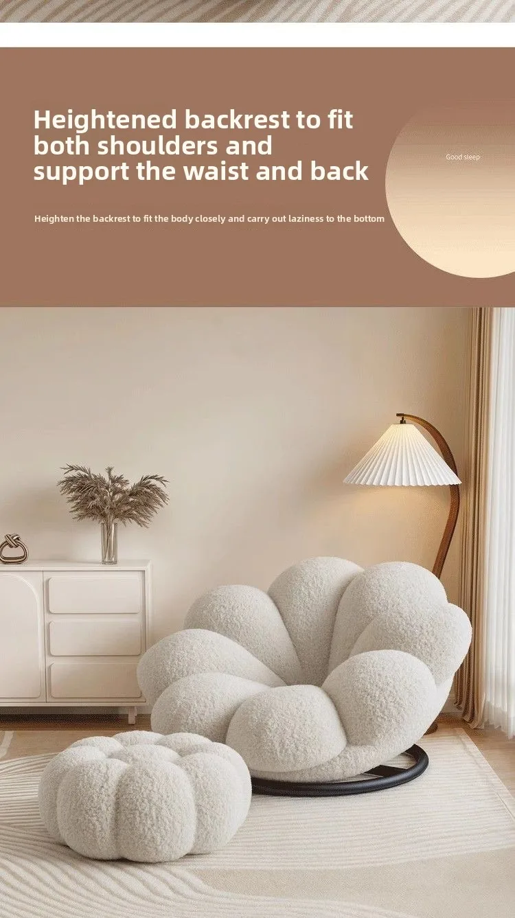 Flowers, Petals, Lazy, Sofa, Balcony, Cream Wind, Bedroom, Balcony, Sofa Chair 360 Degree Rotation, Chair Living Room Recliner
