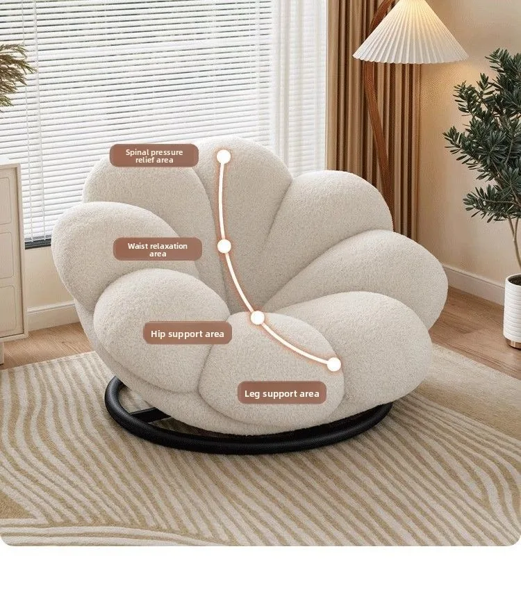 Flowers, Petals, Lazy, Sofa, Balcony, Cream Wind, Bedroom, Balcony, Sofa Chair 360 Degree Rotation, Chair Living Room Recliner
