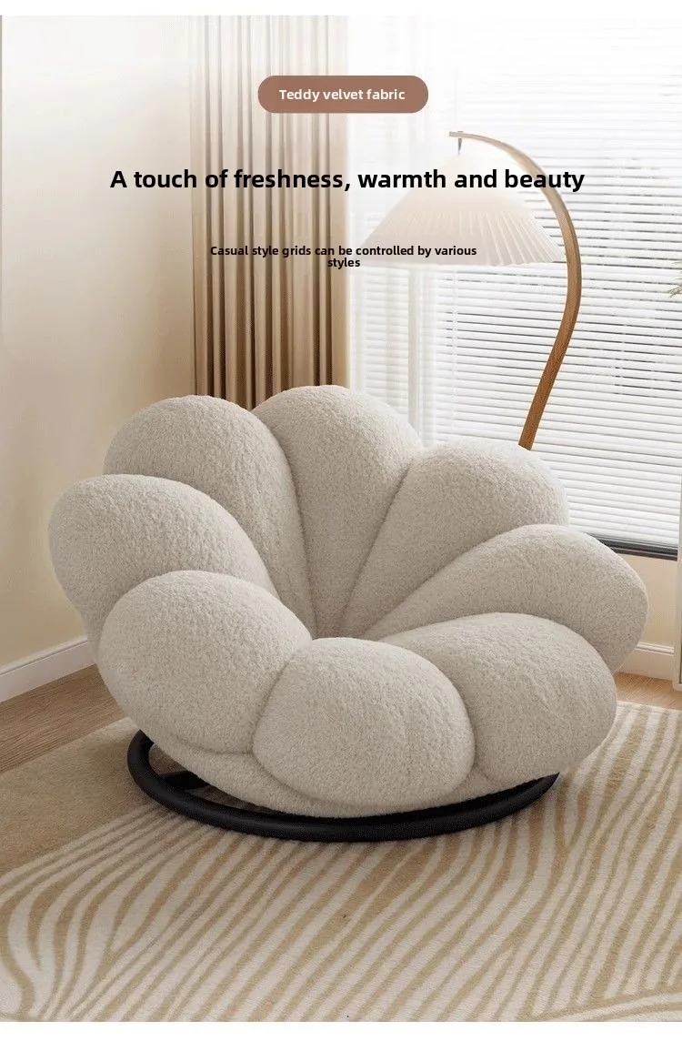 Flowers, Petals, Lazy, Sofa, Balcony, Cream Wind, Bedroom, Balcony, Sofa Chair 360 Degree Rotation, Chair Living Room Recliner