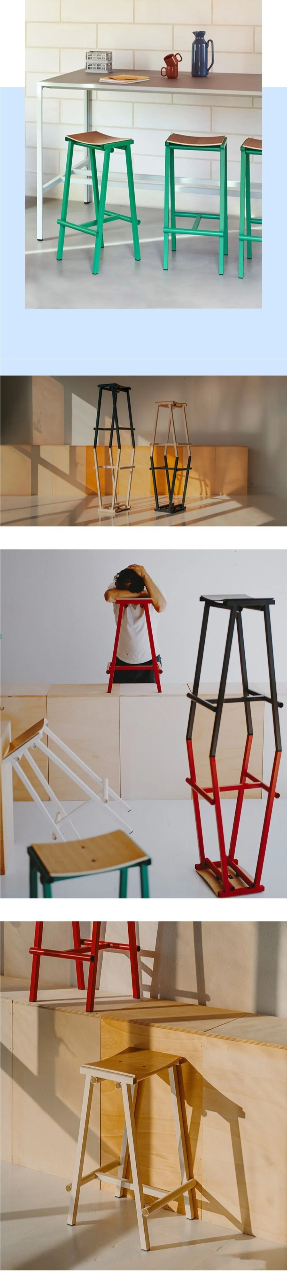 Nordic Colorful Bar Chairs for Kitchen 65/75cm High Stable Load-bearing Modern Luxury High Kitchen Stools Sturdy Bar Furniture