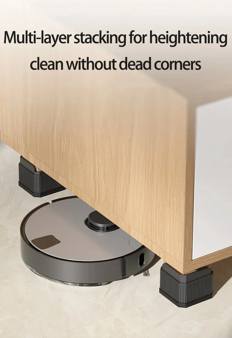 Adjustable-Height Square Furniture Risers: High Load-Bearing, Triple Anti-Slip, Ideal For Sofa, Table And Chair Leg Protection