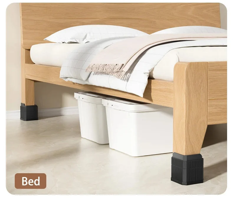 Adjustable-Height Square Furniture Risers: High Load-Bearing, Triple Anti-Slip, Ideal For Sofa, Table And Chair Leg Protection