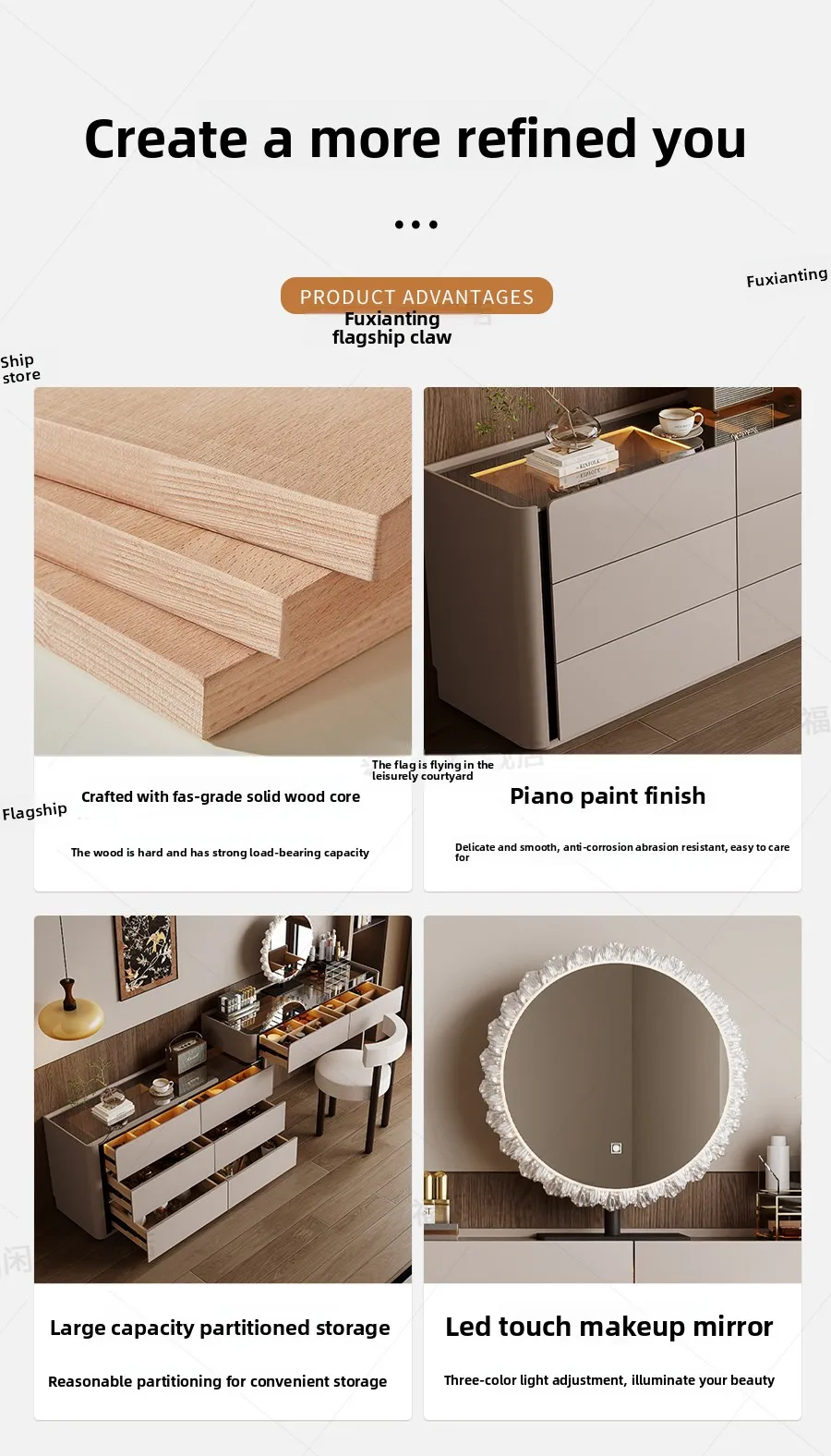Dressing Table Chest of Drawers for Bedroom Sets Modern Vanity with Mirror Jewelry Cabinet Stool Makeup Console Chests Vanity