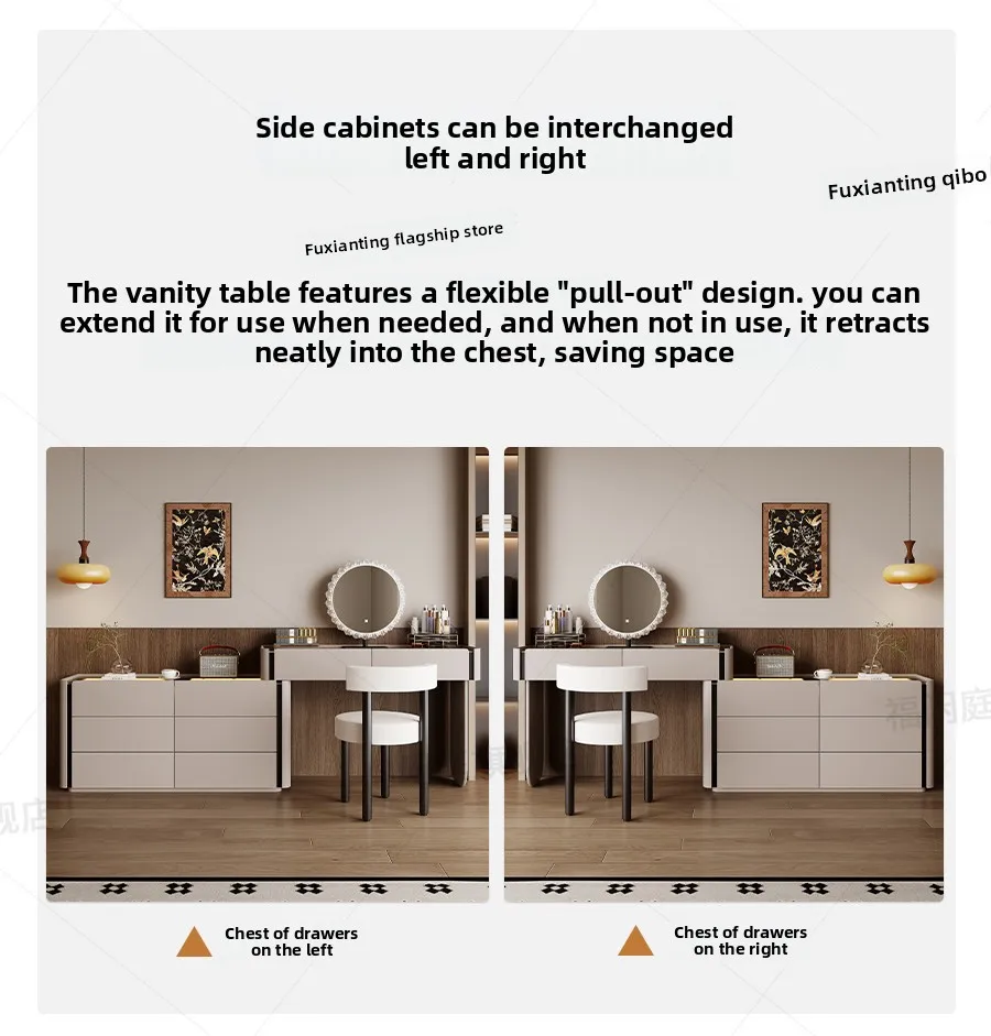 Dressing Table Chest of Drawers for Bedroom Sets Modern Vanity with Mirror Jewelry Cabinet Stool Makeup Console Chests Vanity