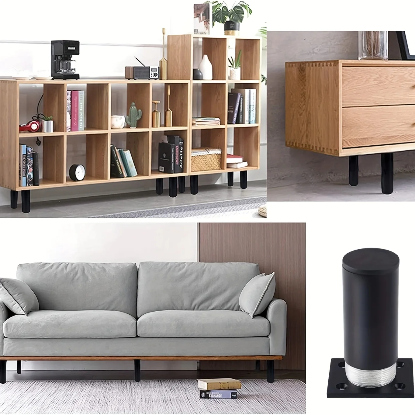 4pcs Furniture Legs Thickened Aluminum Alloy Cabinet Legs With Screws Adjustable Feet For Cupboard Sofa Kitchen Couch Bookcase
