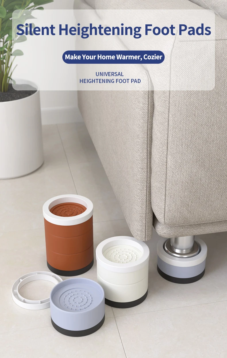 Stackable Furniture Heightening Foot Pads: Table Foot Pads, Tea Table & Cabinet Base Risers, Bed Leg Heightening Pads