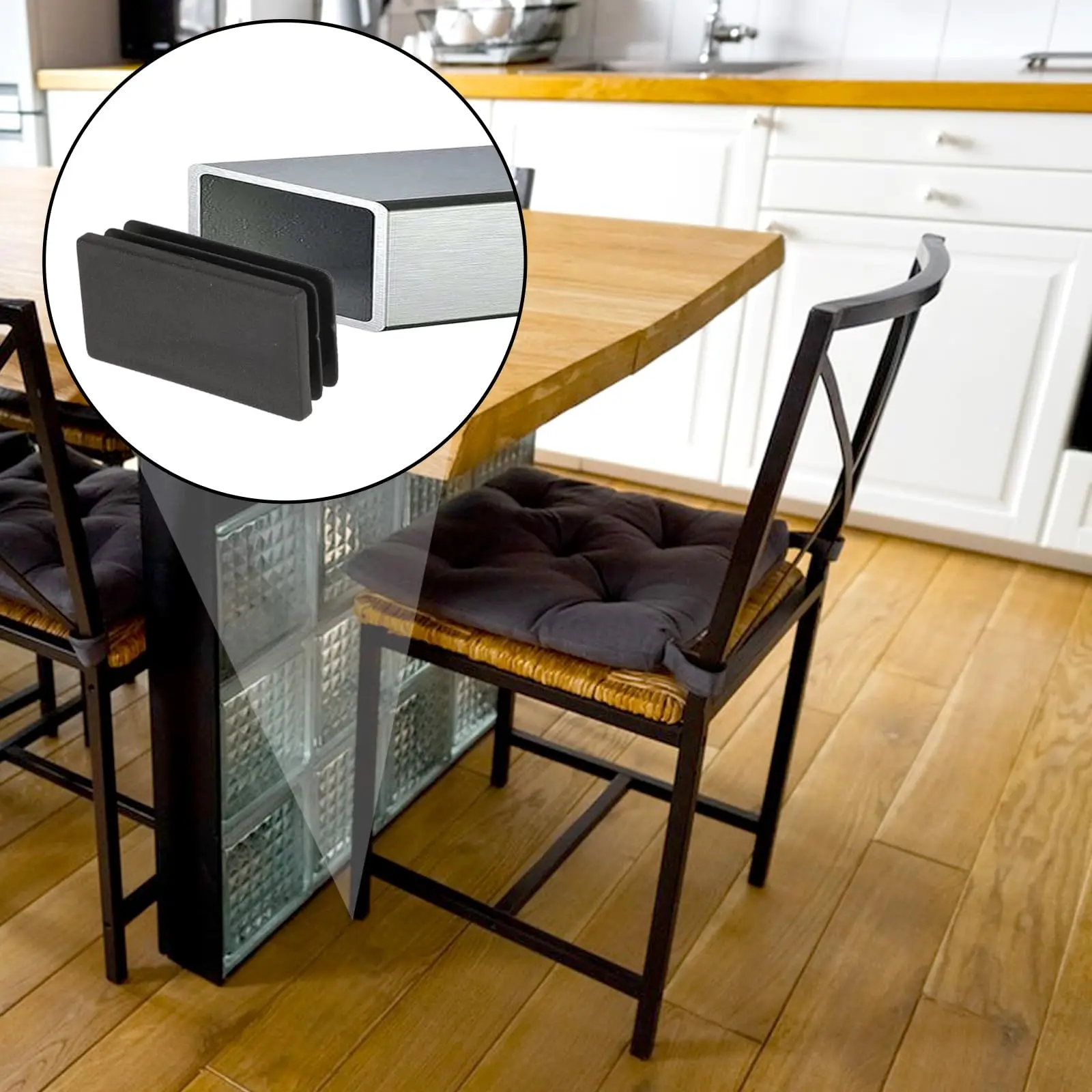 1-40Pcs Black Plastic Blanking End Caps Rectangular Pipe Tube Cap Insert Plugs Bung Furniture Tables Chairs Foot Pads Protectors