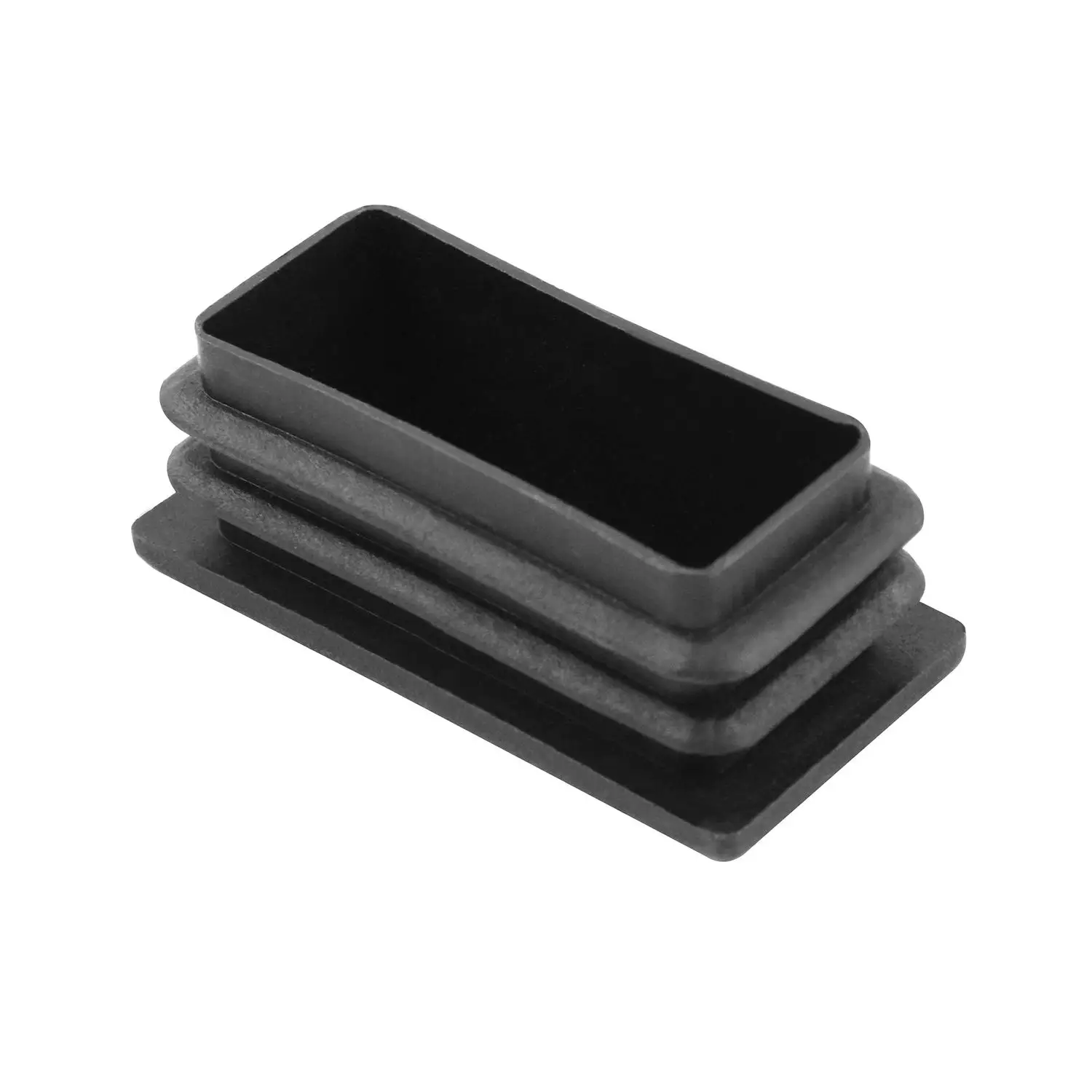 1-40Pcs Black Plastic Blanking End Caps Rectangular Pipe Tube Cap Insert Plugs Bung Furniture Tables Chairs Foot Pads Protectors