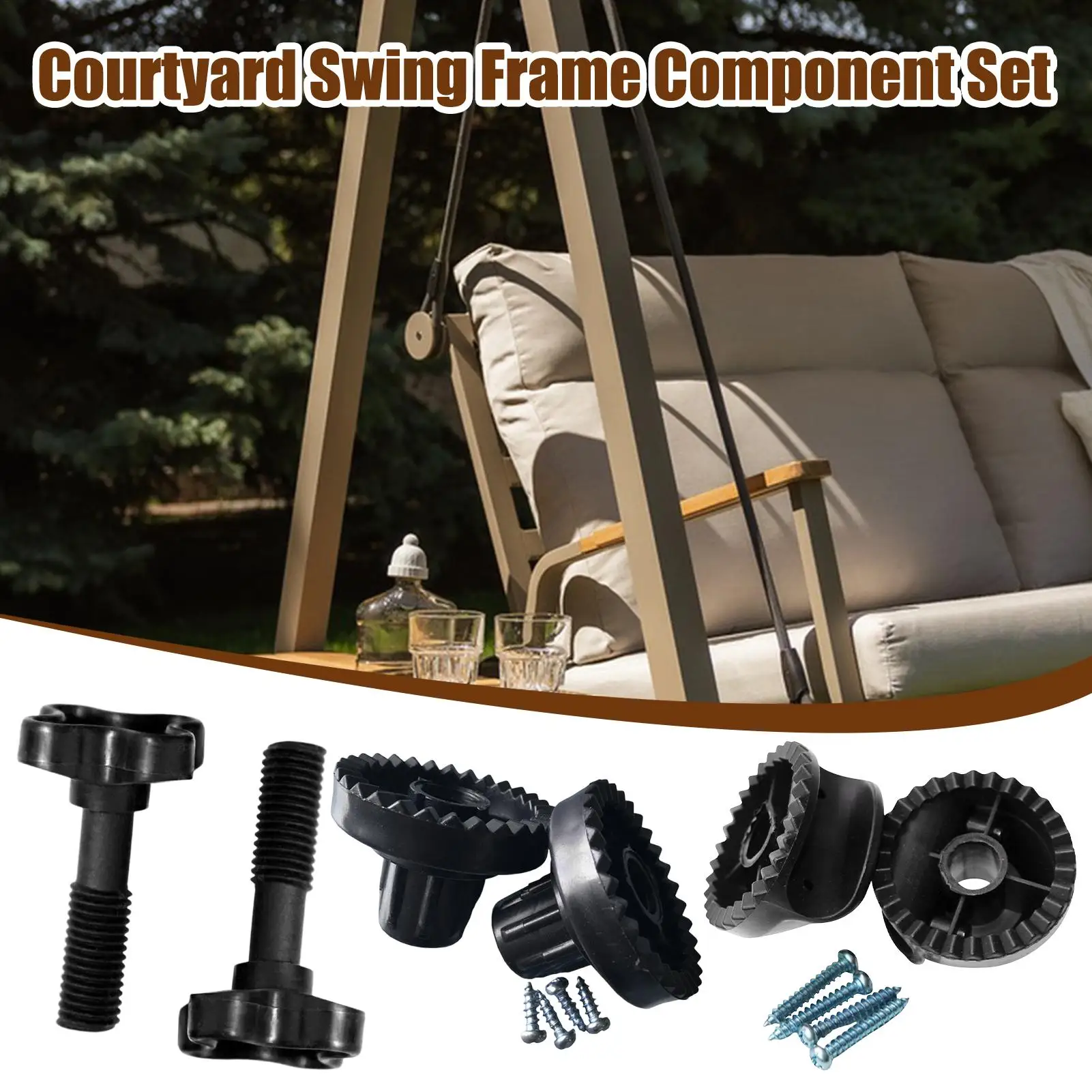 Garden Swing Fittings Swing Chair Canopy Bracket Replacement Outdoor Rustproof Repair Tool Courtyard Swing Frame Component Set