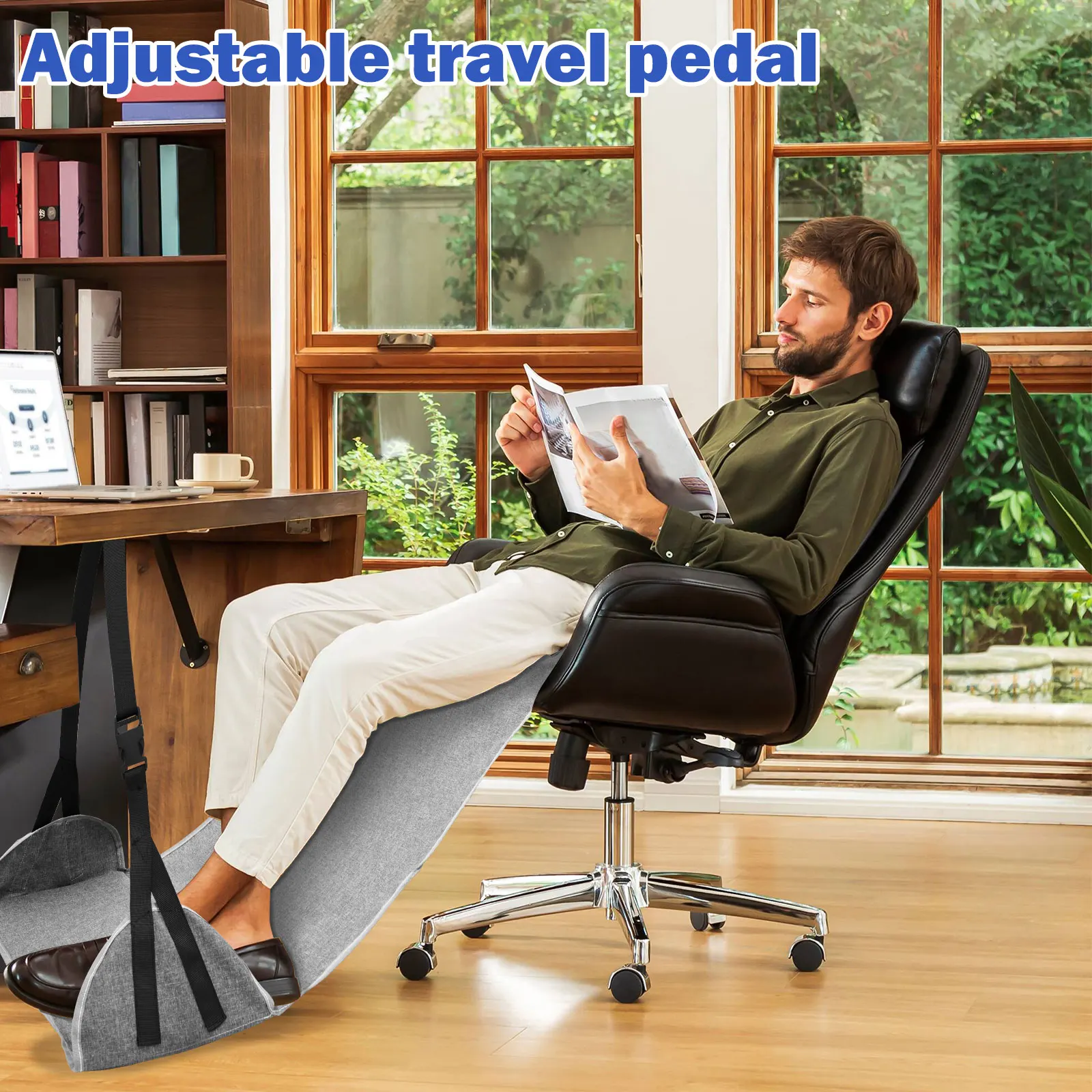 Airplane Foot Hammock Nylon Travel Foot Rest With Adjustable Strap Upgraded Comfortable Airplane Foot Sling for Travel Office
