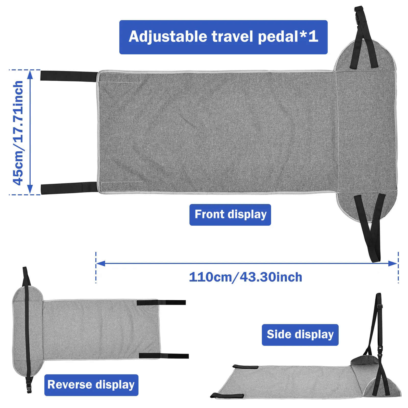 Airplane Foot Hammock Nylon Travel Foot Rest With Adjustable Strap Upgraded Comfortable Airplane Foot Sling for Travel Office