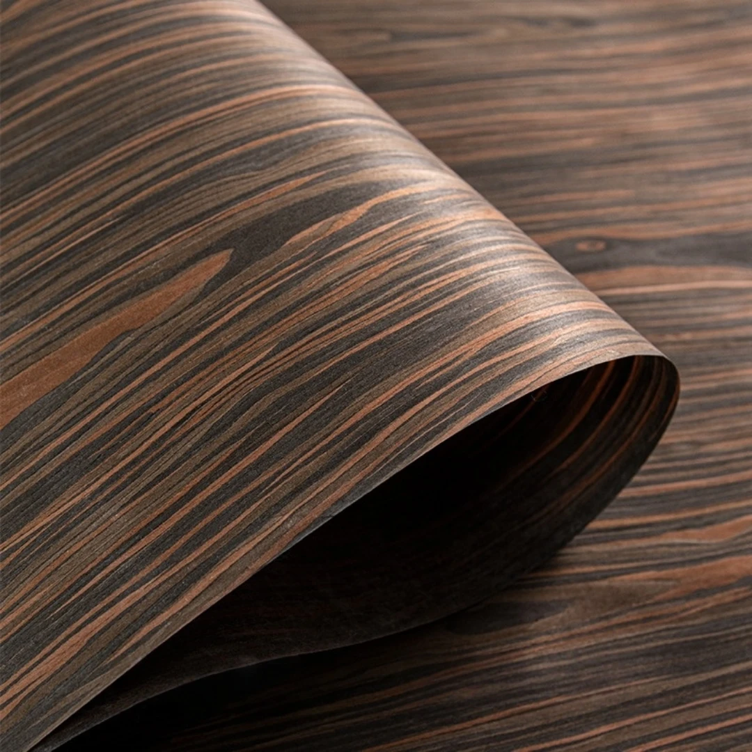 58x250cm Engineered Ebony Crown Wood Veneer For Furniture Cabinet Wall Panel Car Interior Crafts Decoration Design