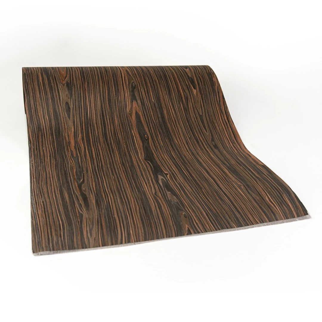 58x250cm Engineered Ebony Crown Wood Veneer For Furniture Cabinet Wall Panel Car Interior Crafts Decoration Design
