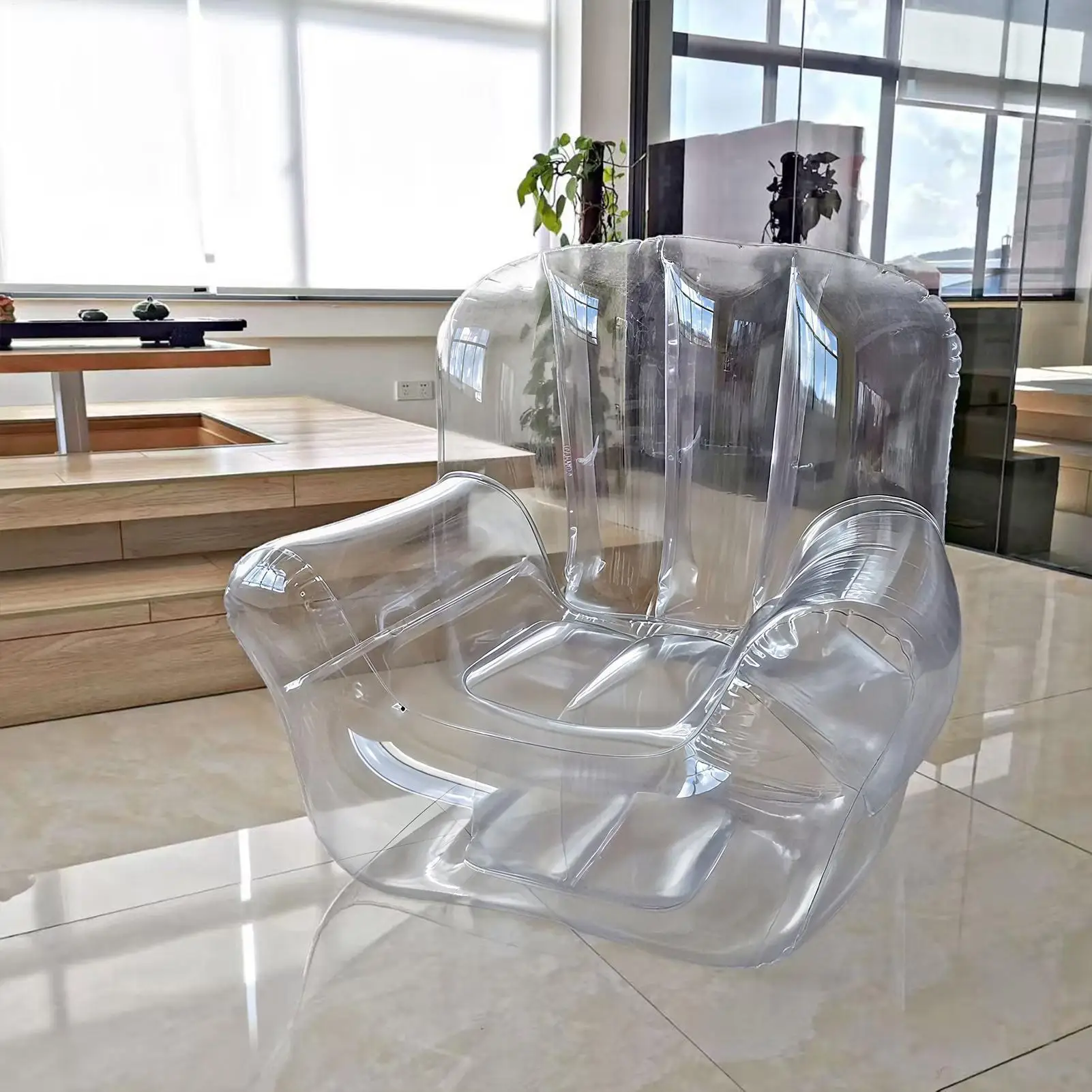 Inflatable Chair Inflatable Air Sofa Outdoor Chair Ergonomic Transparent Sofa Couch Furniture for Bedroom Travel Poolside